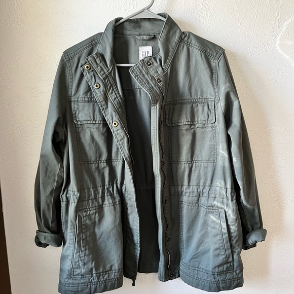 Olive Green Gap Canvas Utilitary Jacket - Picture 3 of 5